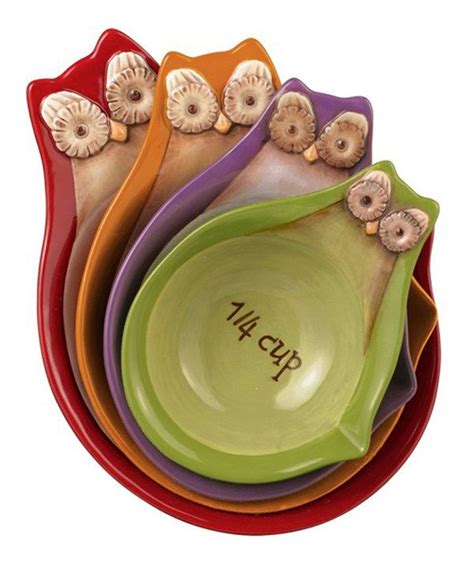 Look At This Owl Stacking Measuring Cups Set Of 4 On Zulily Today Owl Kitchen Decor Owl Decor