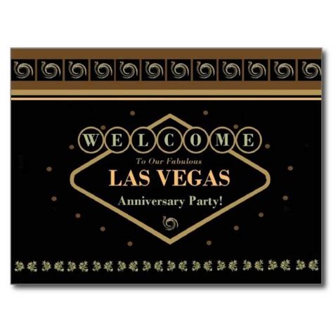 Las Vegas Anniversary Party Postcard Zazzle Anniversary Parties