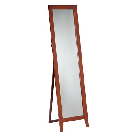 Paloma Free Standing Full Length Floor Mirror Brown Wood Frame 15 W X 59 H Rectangular
