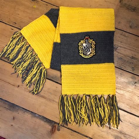 Crocheted A Hufflepuff Scarf For My So Rharrypotter