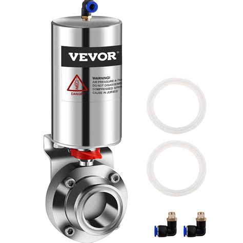 Vevor 1 Pneumatic Actuator Butterfly Valve Tri Clamp Sanitary Stainle