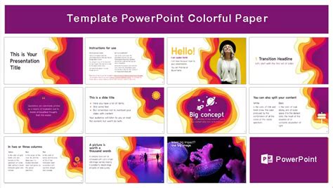 Papel Colorido Plantilla Powerpoint · Plantillas Powerpoint Gratis