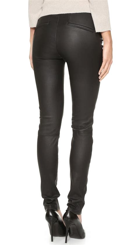 Helmut Lang Stretch Leather Pants In Black Lyst