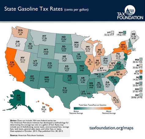 Map State Gasoline Tax Rates Tax Foundation Tax Rate Map Foundation