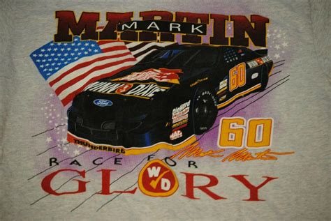 Vintage Mark Martin Tshirt Single Stitch Double Sided 60 Roush Racing