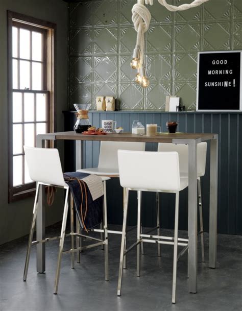 Round dining table and chair sets usually have a height which allows you to sit comfortably. Stilt 42" high dining table | Table and chairs, High top ...