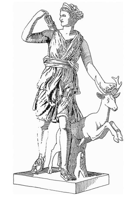 Malvorlage Artemis, Göttin aus der griechischen Mythologie Kostenlose