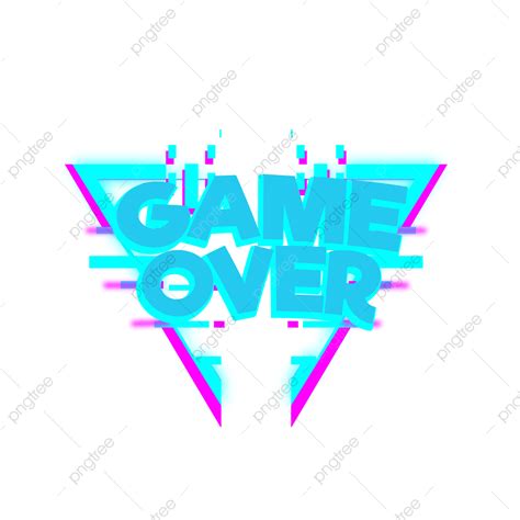 Game Over Clipart Transparent Background, Game Over Glitch Frame, Game