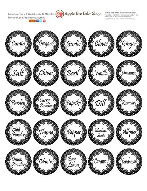 All Sizes Free Printables Spice And Herb Labels By Apple Eye Baby