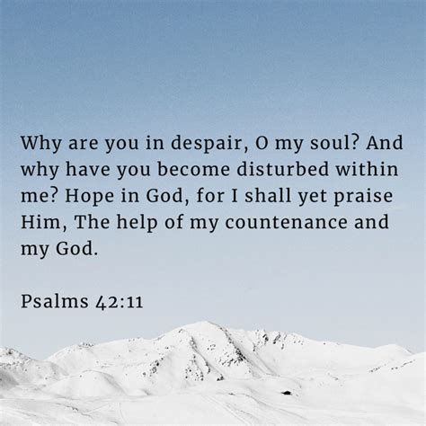 Psalms 4211 Why Are You In Despair O My Soul And Why Have You Become