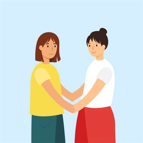 260 Two Friends Holding Hands Cartoon Stock Illustrations Royalty