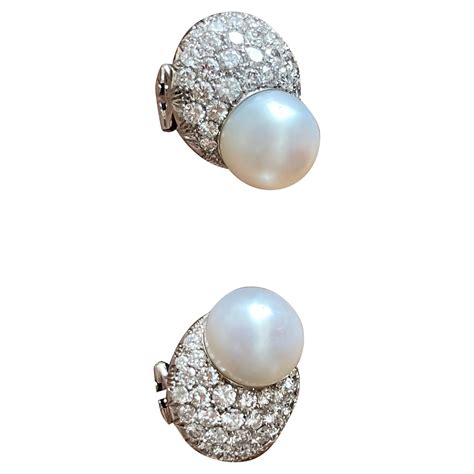 Marvelous South Sea Pearl And Diamond Earrings At 1stdibs