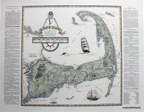 Cape Cod Antique Maps And Charts Original Vintage Rare Historical
