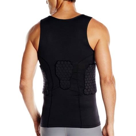 Tuoy Mens Padded Compression Shirt Protective Vest Shirt Rib Chest