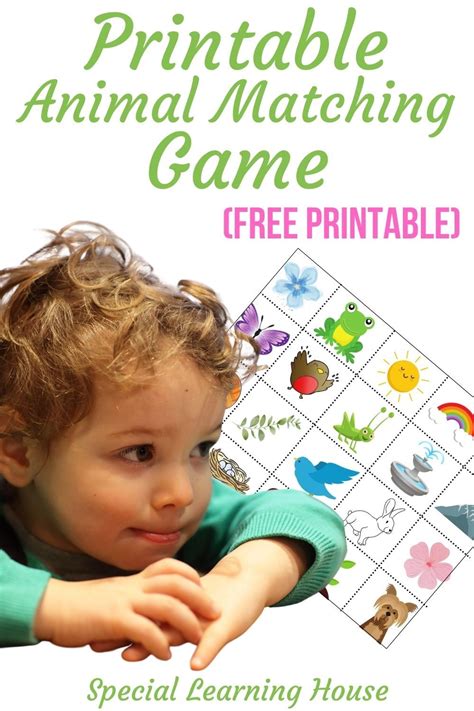 Free Printable Animal Matching Game For Kids With Autism Special