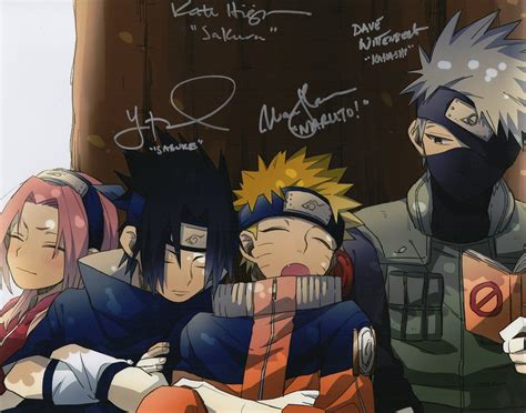 Naruto Cast Autograph 11x14 Multi Signed Rare Sasuke Sakura Kakashi Co