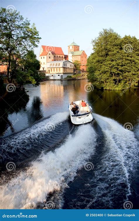 Castle On Lake And Boat Stock Photo Image Of Wieprza 2502400