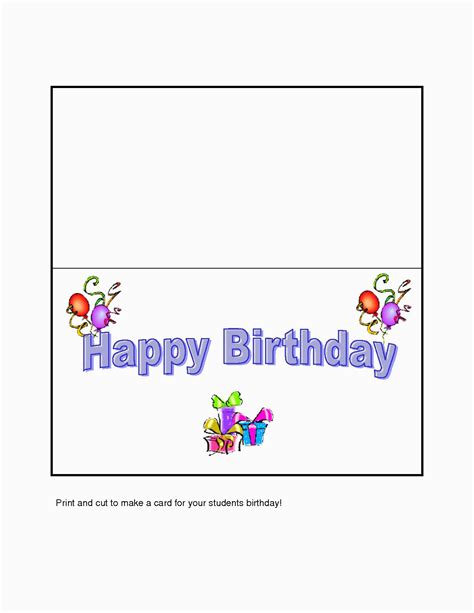 Create Your Own Free Printable Birthday Cards Printable Templates
