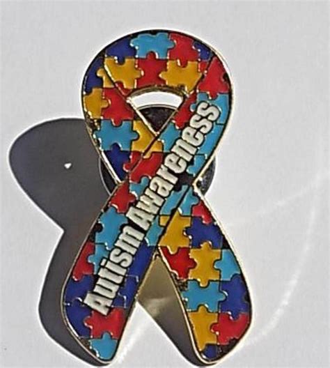 Autism Awareness Puzzle Pin With Words Autism Awareness