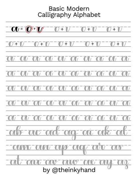 This free printable calligraphy alphabet practice set is perfect for the beginning calligrapher. modern calligraphy practice sheets printable free That are ...