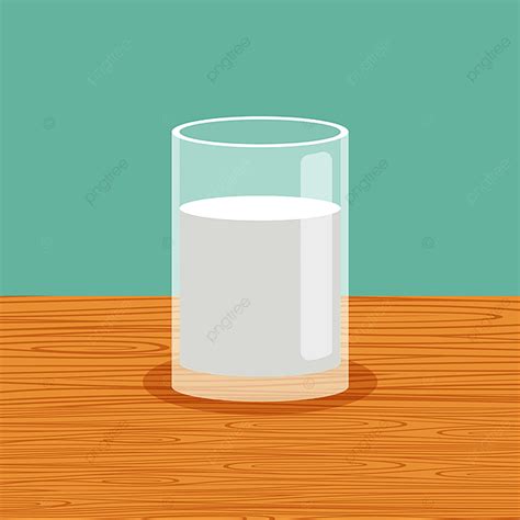 Gambar Segelas Susu Segar Dan Alami Di Atas Meja Grafik Vektor Minum Makan Siang Tembakan Png