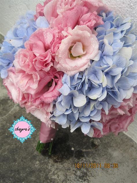 Flora By Shayra Baby Blue Pink Bridal Bouquet