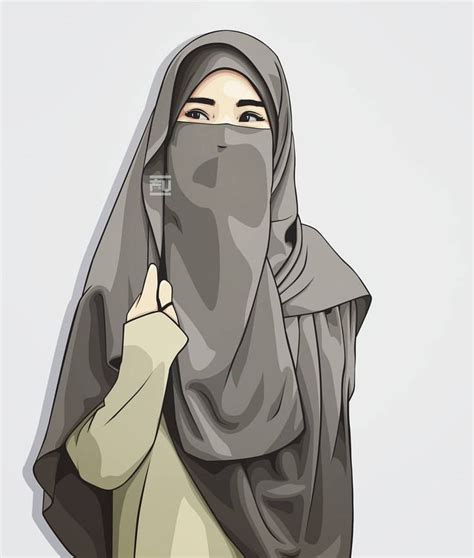 Vector Hijab Niqab Ahmadfu22 Gambar Kartun Seni Islamis