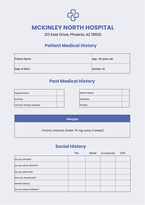 Medical Chart Template Microsoft Word Free Word Template