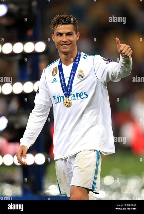 Real Madrids Cristiano Ronaldo Celebrates Winning The Uefa Champions