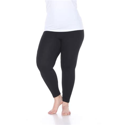 White Mark Womens Plus Size Super Stretch Solid Leggings