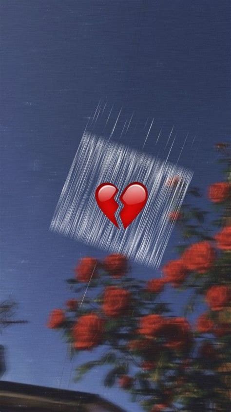 Red Broken Heart Aesthetic Wallpaper