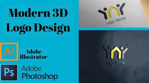 How To Make A Modern 3d Logo Design Adobe Illustrator And Photoshop