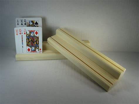 Wooden Playing Card Holder Two Level Set Of Two