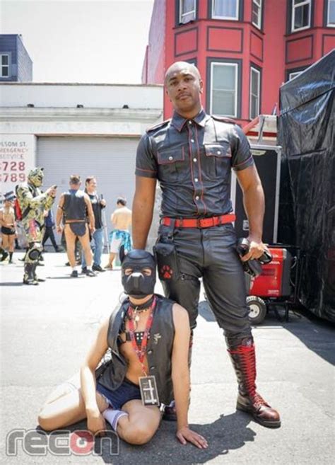 Sir And His Pup Pic ©jon Fulton For Recon Hot Black Guys Black Men Hot Guys Leather Fashion