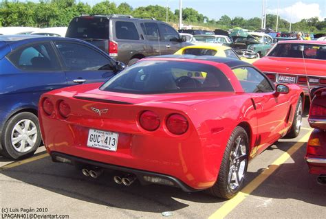 Red Corvette C6 Rear View By Mister Lou On Deviantart