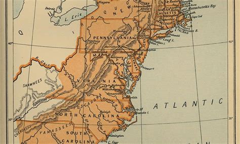 Rs Cartography And Navigation Map Of The 13 Colonies Of Usa In 1775