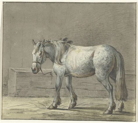Standing Horse In A Stable To The Left Jean Bernard 1810 Painting By