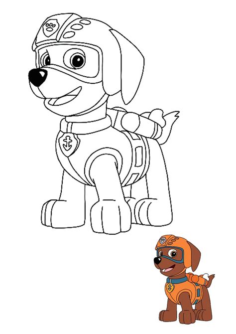 Zuma Coloring Page Paw Patrol