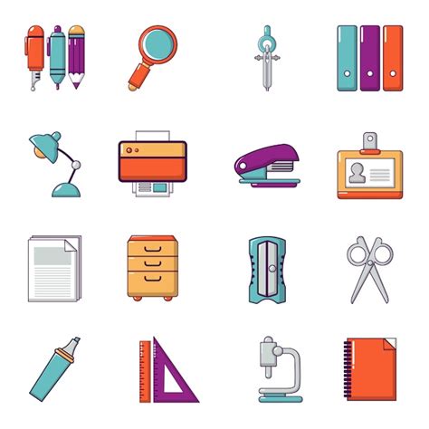 Premium Vector Stationery Icons Set