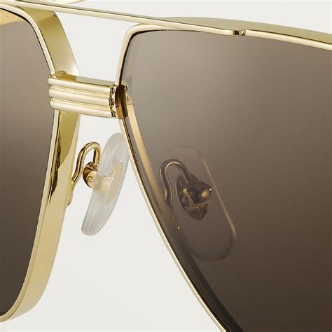 Cresw00543 Première De Cartier Sunglasses Smooth Golden Finish Metal Grey Lenses Cartier