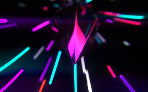 Neon Lights 4k Triangles Neon Lights