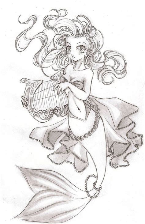 Sirène  Coloriage manga, Coloriage sirene, Jeux coloriage