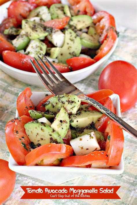 Place all the dressing ingredients together in a small bowl and whisk together with a fork until smooth and blended. Tomato Avocado Mozzarella Salad - IMG_6356 - Can't Stay ...