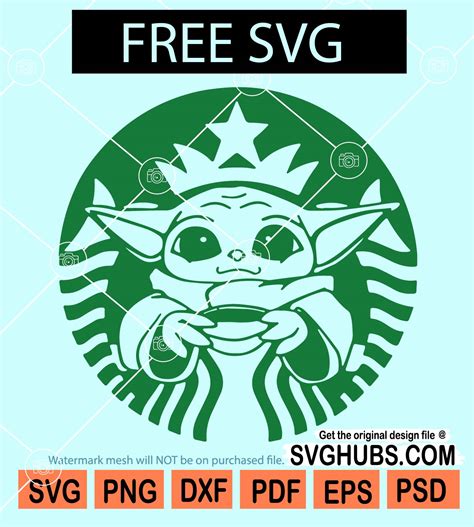 Baby Yoda Starbucks Svg Free Baby Yoda Starbucks Wrap Svg Baby Yoda