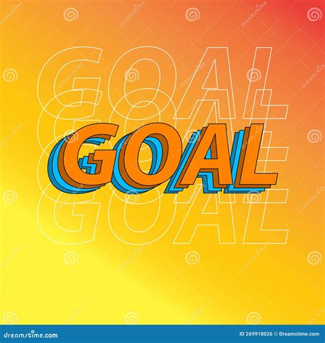 Vector Goal Word In Retro Style Full Color Stock Vector Illustration