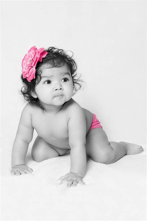Cute Pink Photo Shoot Idea For 8 Months Old Pink Photo Baby Photos