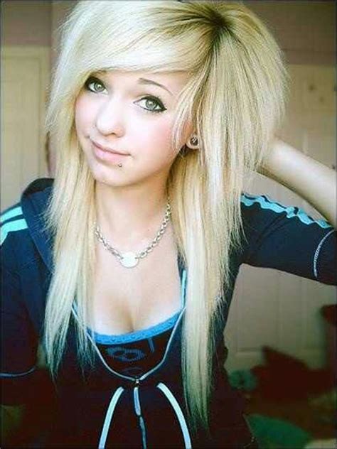 cute blonde emo hairstyle for girls styles weekly