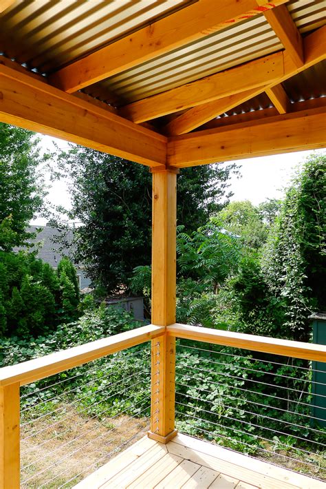 Backyard Cedar Deck With Cable Railings Paul Johnson