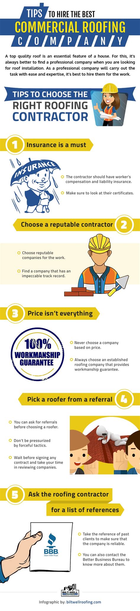 Infographic Tips To Hire The Best Commercial Roofing Company Bilt