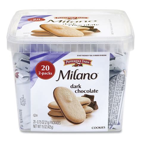 Pepperidge Farm Milano Dark Chocolate Cookies 075 Oz Pack 20 Packs